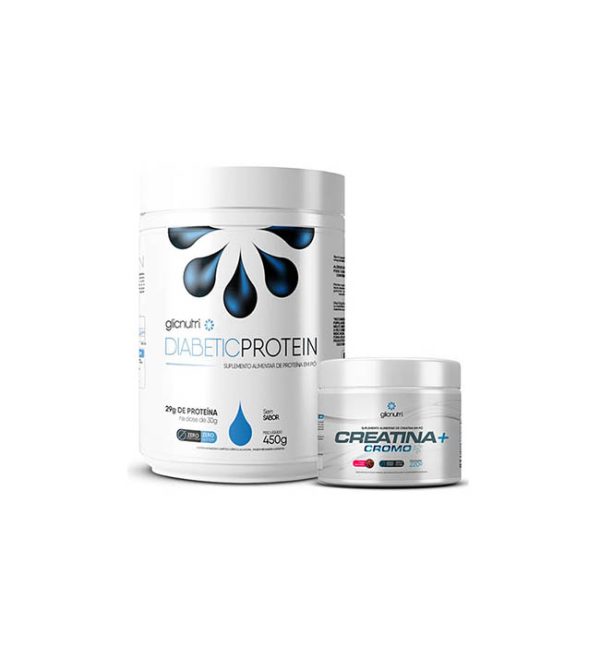 COMBO DUO PERFORMANCE - DIABETICPROTEIN 450g + CREATINA+ CROMO 220g - GLICNUTRI