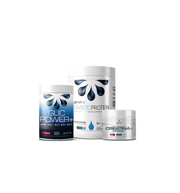 COMBO POWER GLIC+ - DIABETICPROTEIN 450g + GLICPOWER+ 300g + CREATINA+ CROMO 220g - GLICNUTRI