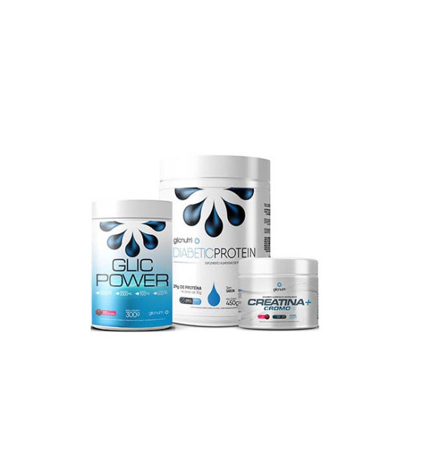 COMBO POWER GLIC - DIABETICPROTEIN 450g + GLICPOWER 300g + CREATINA+ CROMO 220g - GLICNUTRI